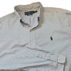 Ralph Lauren Classic Fit Shirt Striped Y2K 90's Preppy Casual Office XL Pony